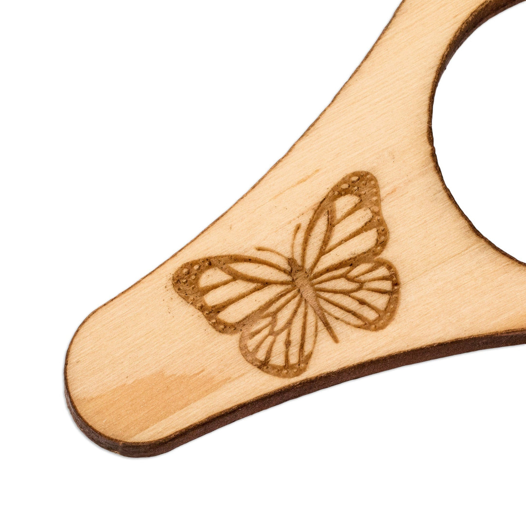 Tropical Butterfly-Themed Handcrafted Pinewood Page Holder - Magical Reading