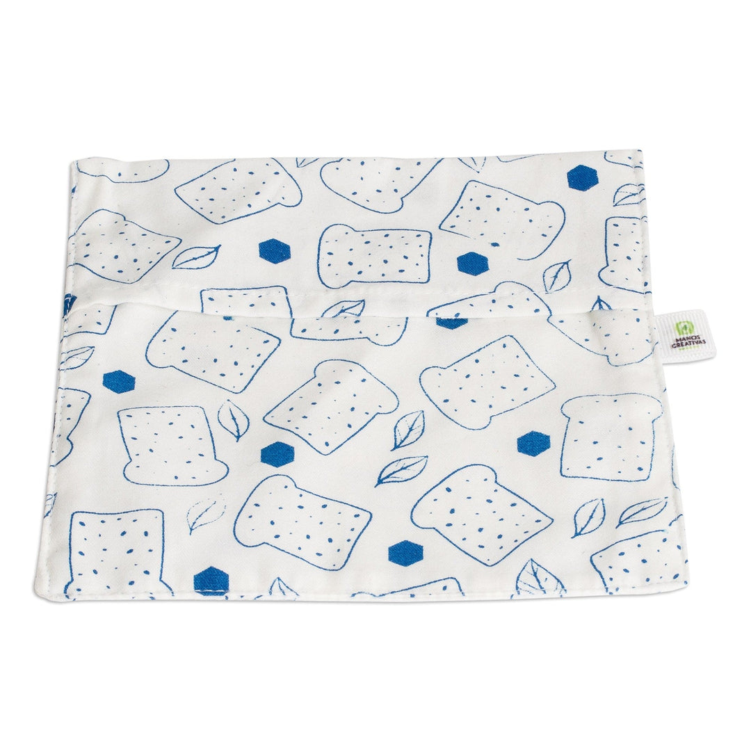 Reusable Eco-Friendly Biodegradable Cotton Sandwich Bag - Conscious Bites in Blue