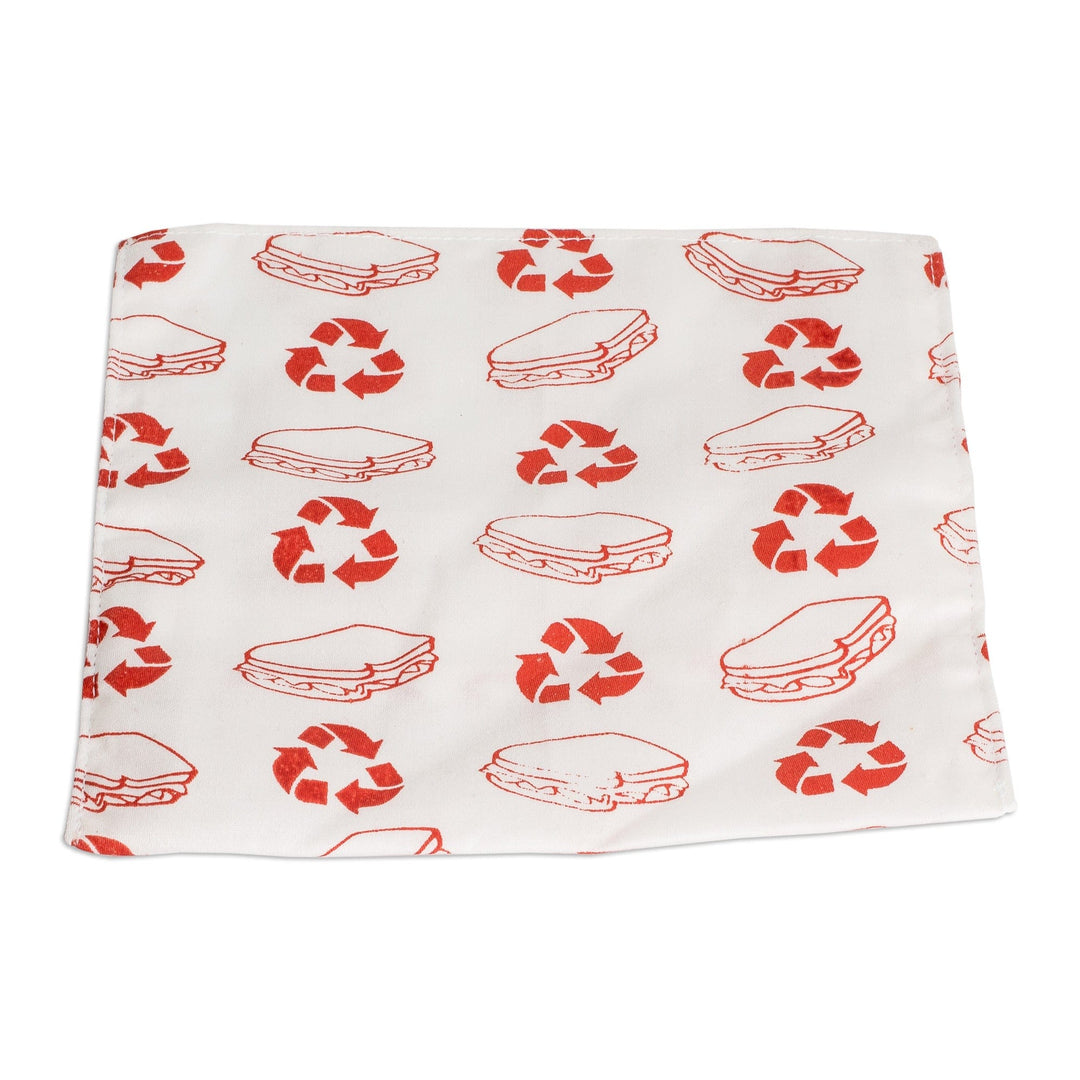 Handcrafted Reusable Biodegradable Cotton Sandwich Bag - Conscious Bites in Red
