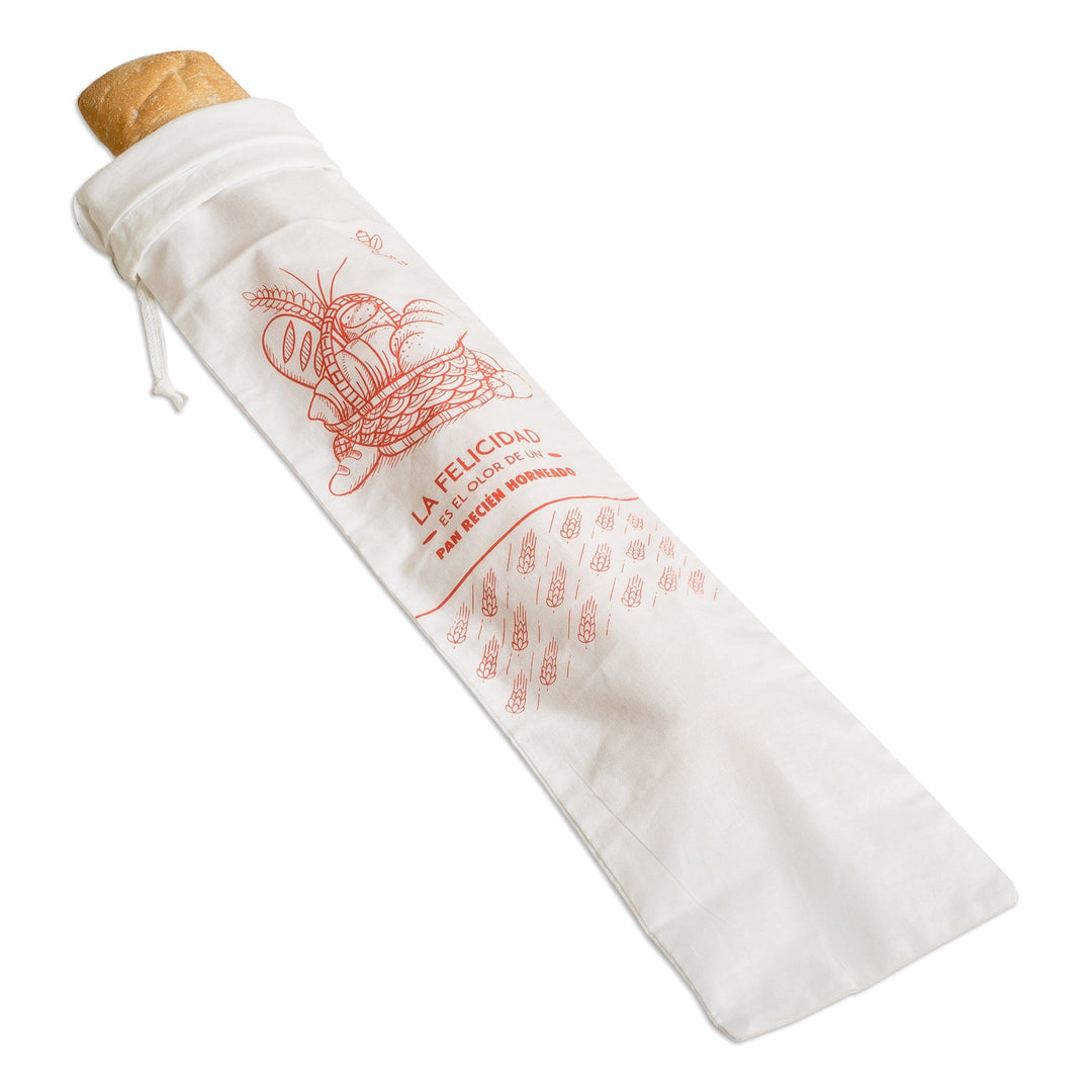 Reusable Eco-Friendly Biodegradable Cotton Bread Bag - Happiness in Red