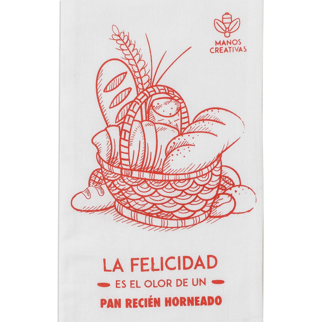 Reusable Eco-Friendly Biodegradable Cotton Bread Bag - Happiness in Red