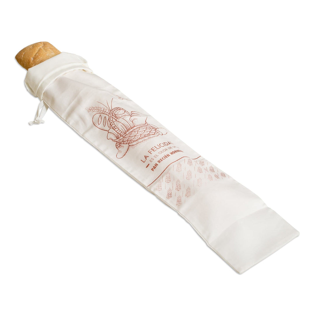 Handcrafted Reusable Biodegradable Cotton Bread Bag - Happiness in Maroon