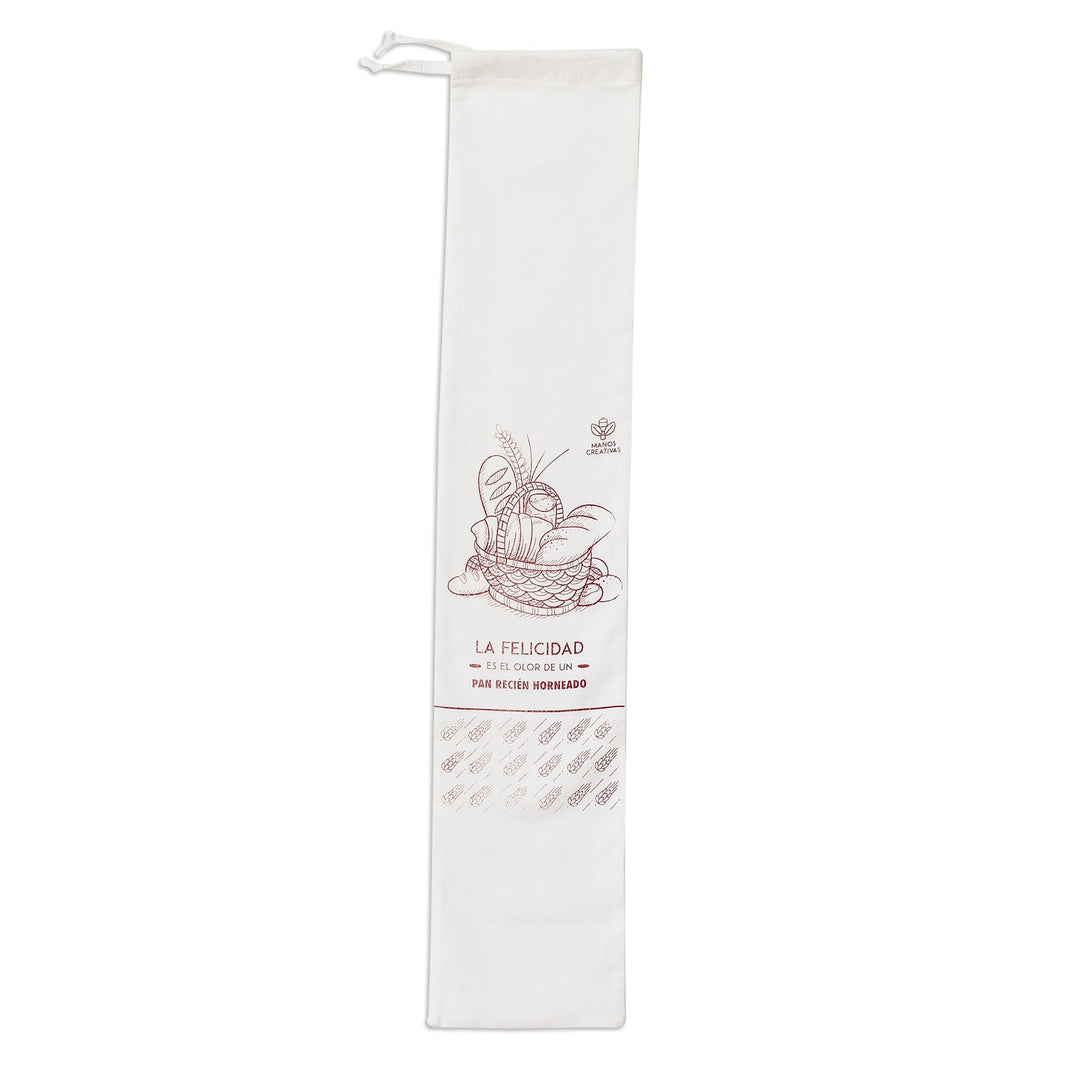 Handcrafted Reusable Biodegradable Cotton Bread Bag - Happiness in Maroon