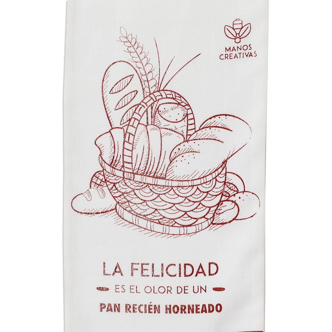 Handcrafted Reusable Biodegradable Cotton Bread Bag - Happiness in Maroon