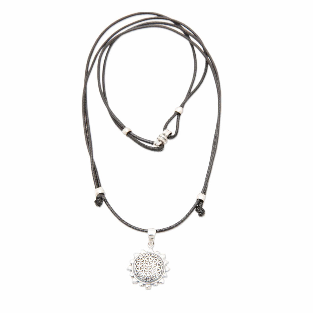 Adjustable Sun-Themed Sterling Silver Pendant Necklace - Summer Core