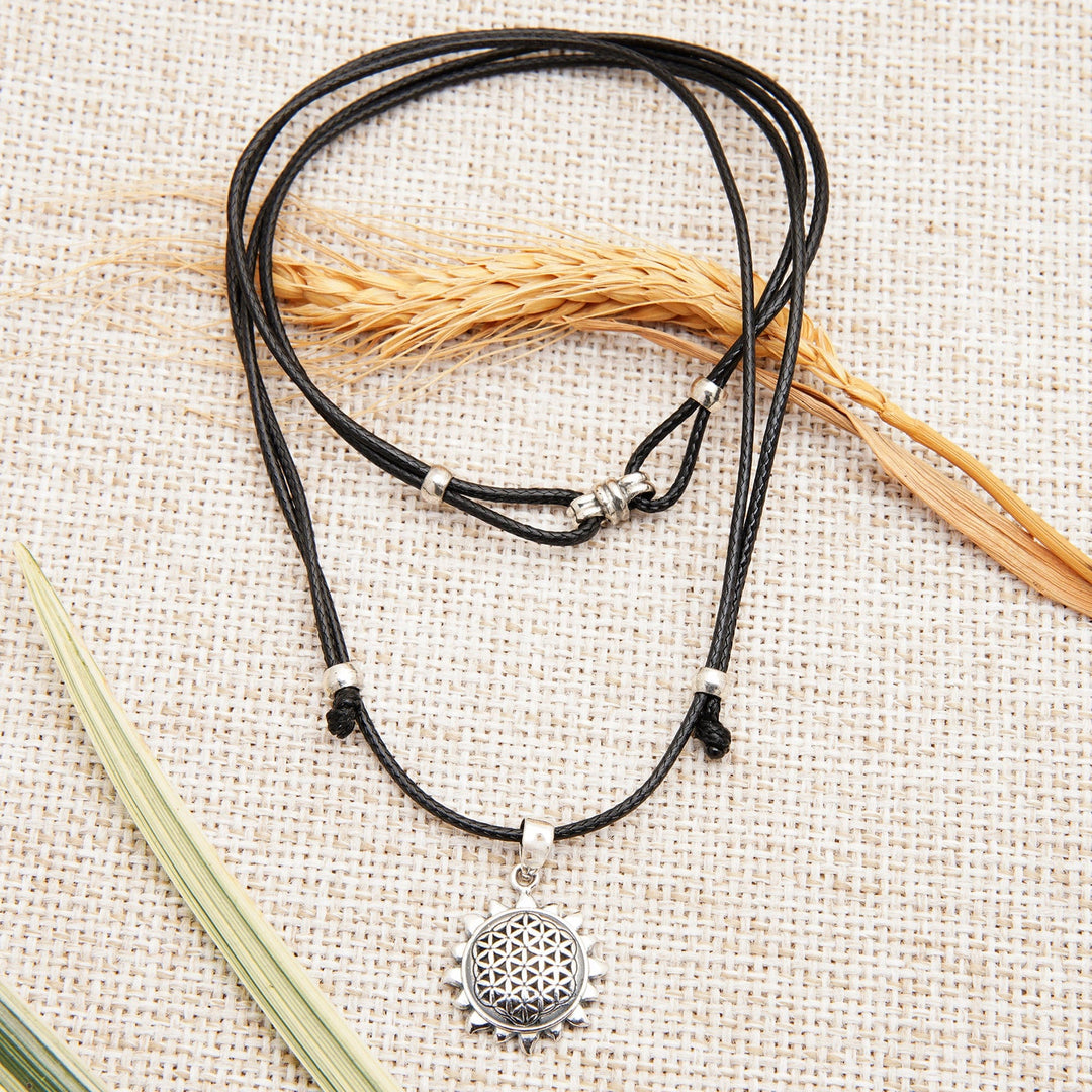 Adjustable Sun-Themed Sterling Silver Pendant Necklace - Summer Core