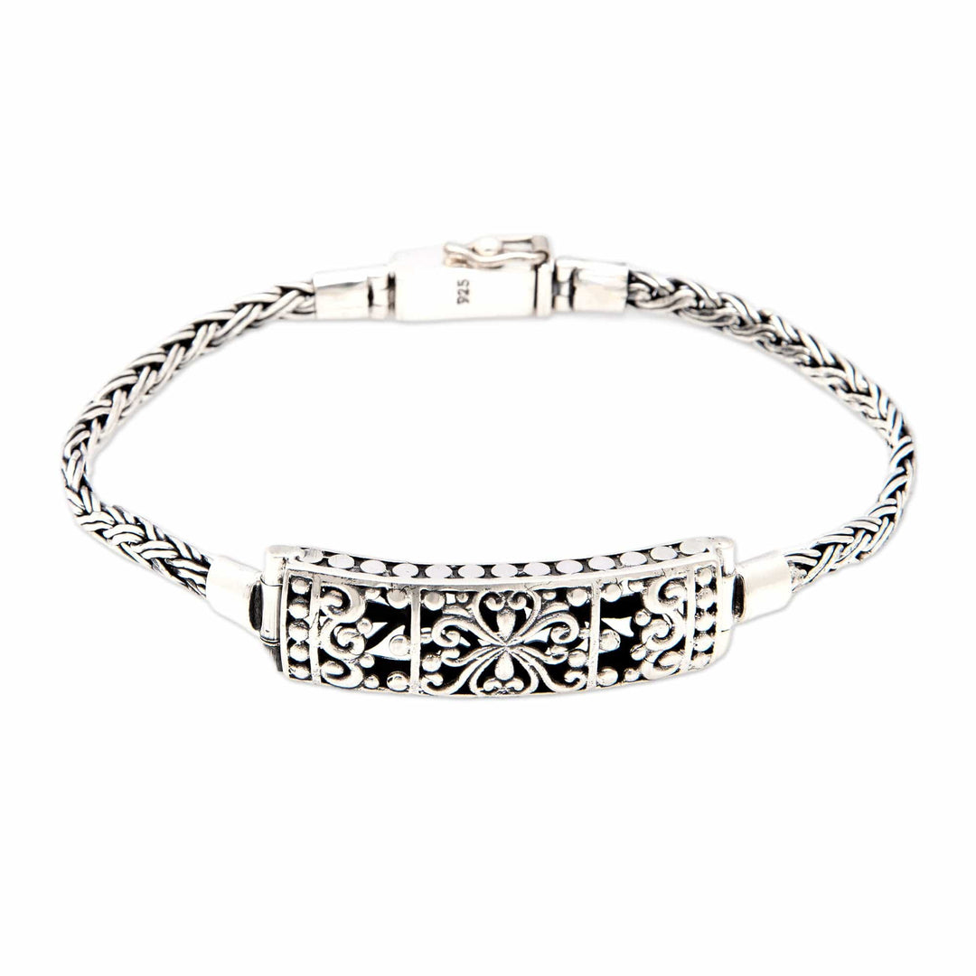 Traditional Floral Sterling Silver Pendant Bracelet - Floral Soul