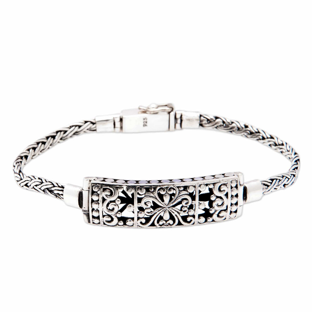 Traditional Floral Sterling Silver Pendant Bracelet - Floral Soul