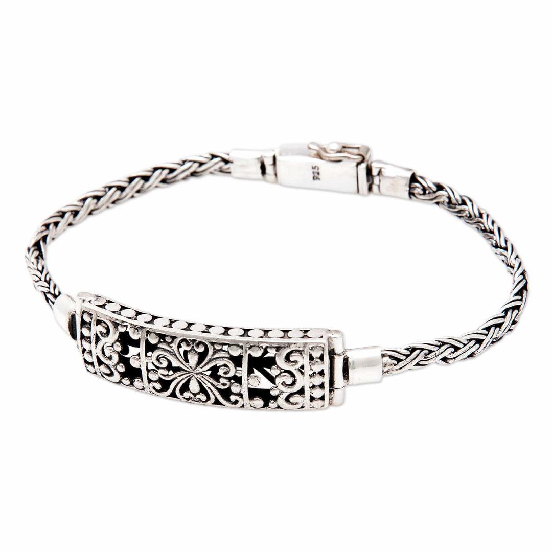 Traditional Floral Sterling Silver Pendant Bracelet - Floral Soul