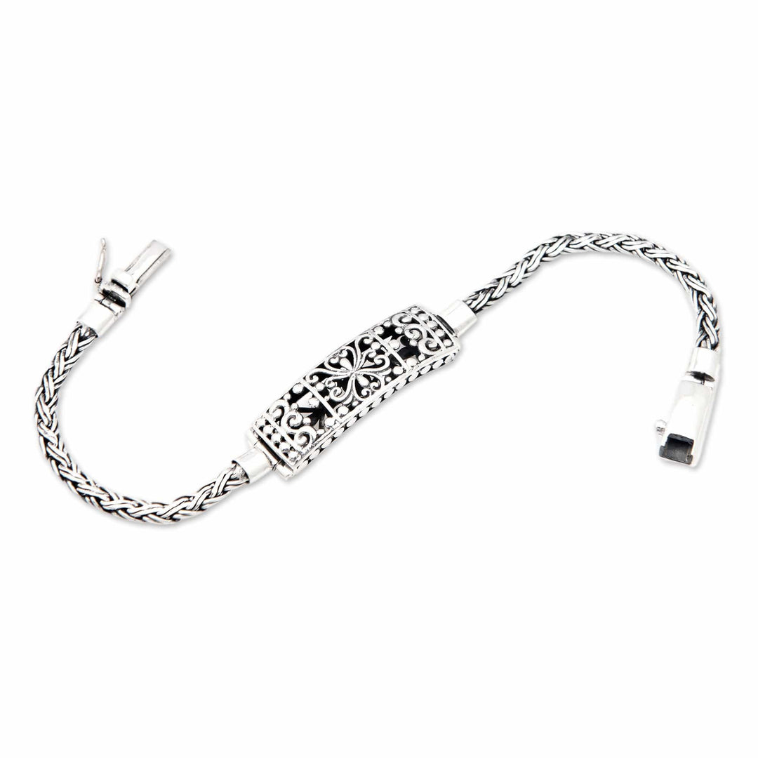 Traditional Floral Sterling Silver Pendant Bracelet - Floral Soul