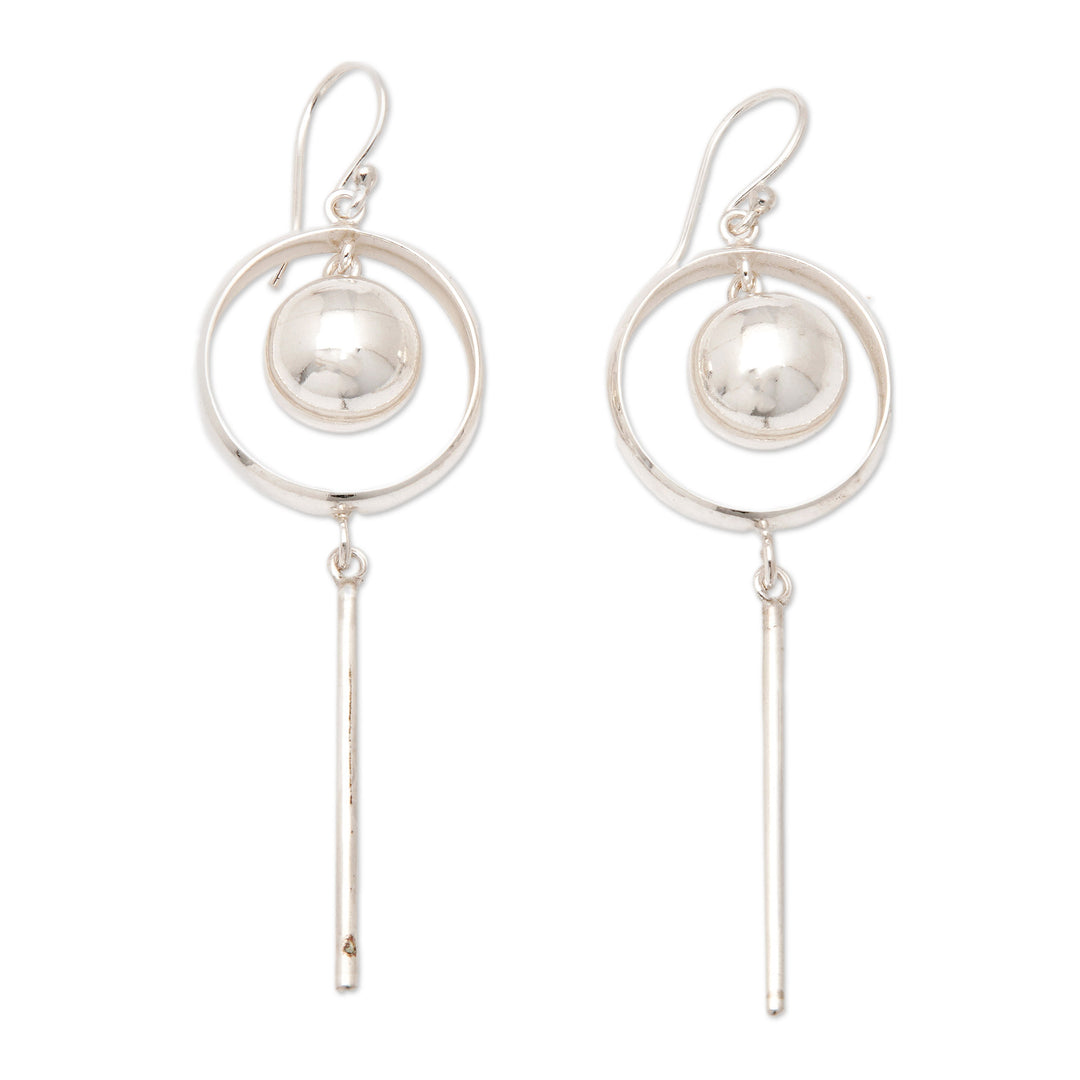 High Polished Abstract Sterling Silver Dangle Earrings - Earth's Hero