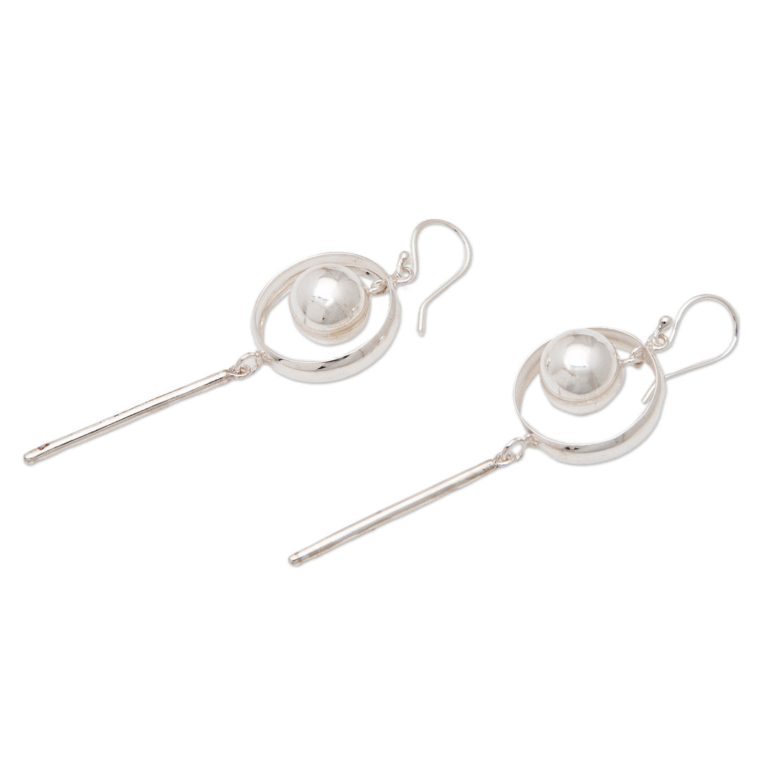 High Polished Abstract Sterling Silver Dangle Earrings - Earth's Hero
