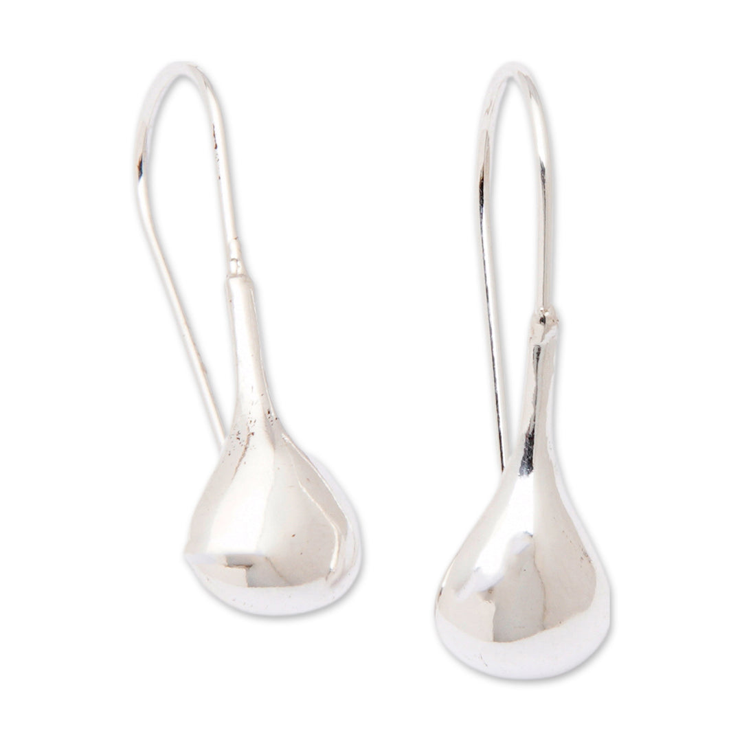High Polished Sterling Silver Drop Earrings from Bali - Earth of Eternity