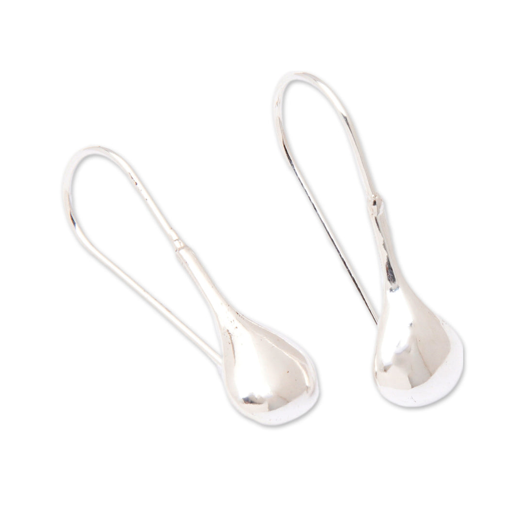 High Polished Sterling Silver Drop Earrings from Bali - Earth of Eternity