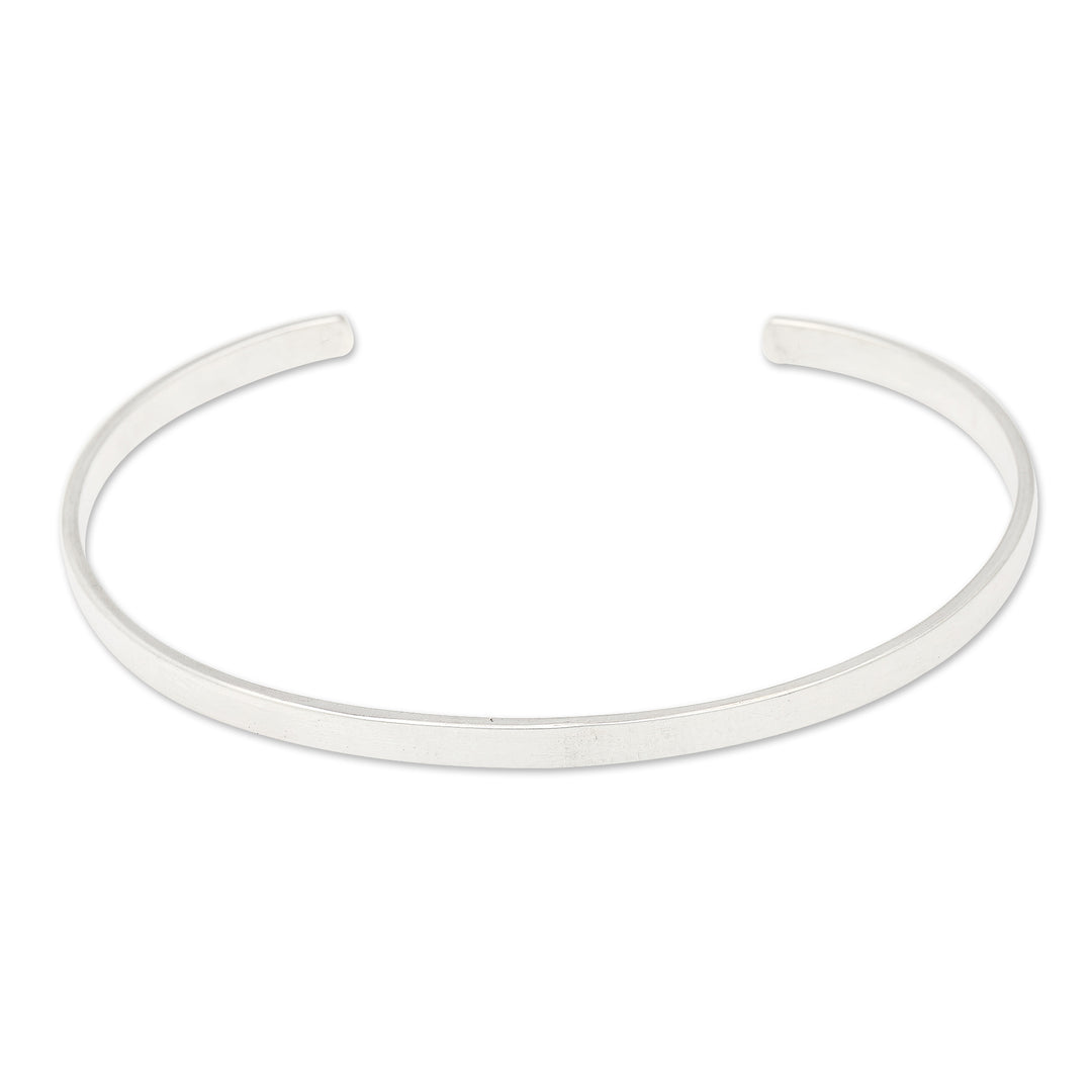 Modern Sterling Silver Cuff Bracelet in a High Polish Finish - Yourself