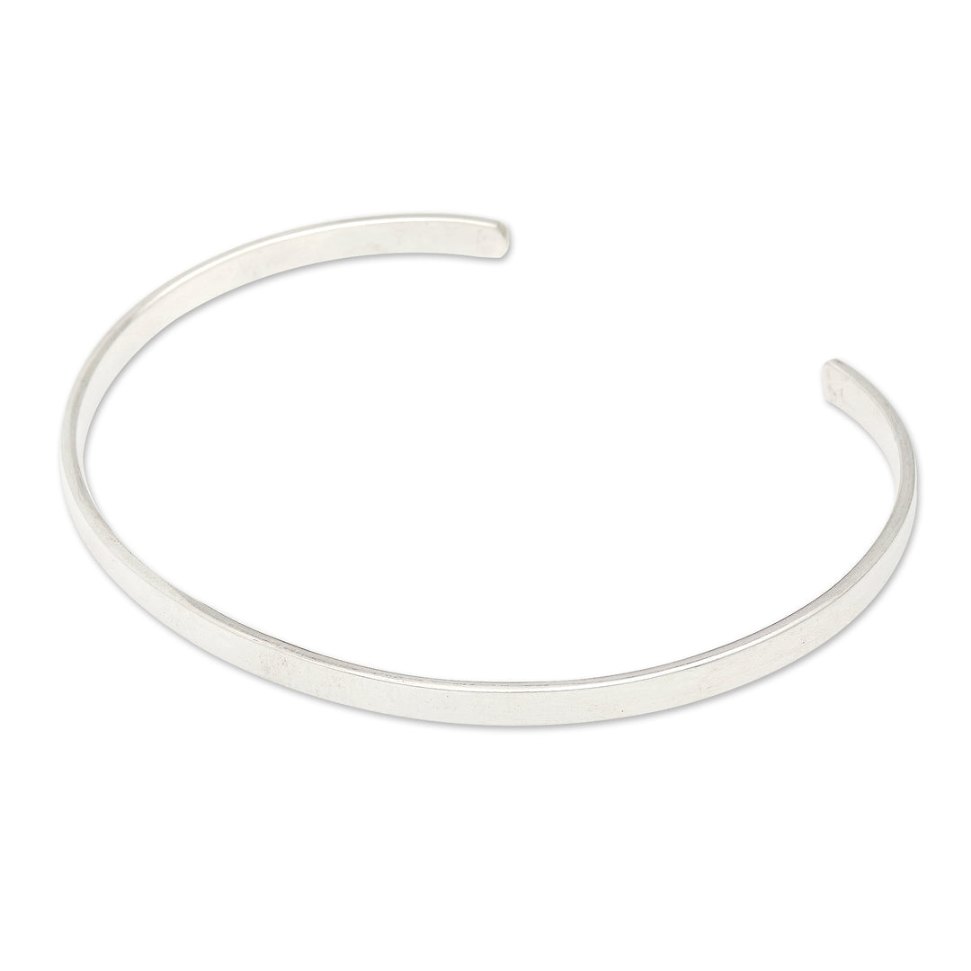 Modern Sterling Silver Cuff Bracelet in a High Polish Finish - Yourself