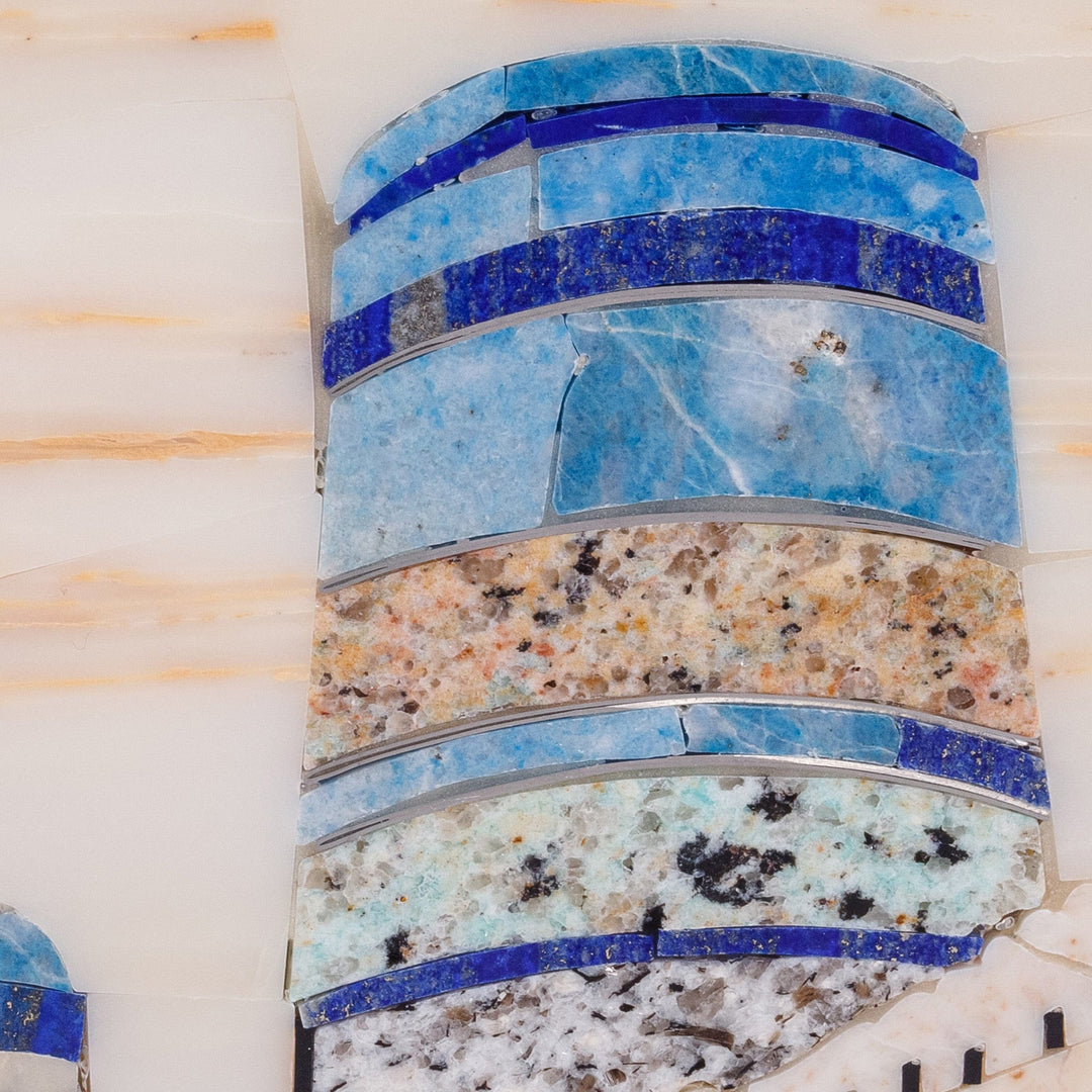 Handcrafted Traditional Cityscape Multi-Gemstone Wall Art - Khiva