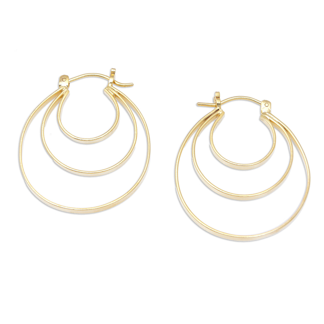 High-Polished Modern 18k Gold-Plated Hoop Earrings - Hypnotizing Victory