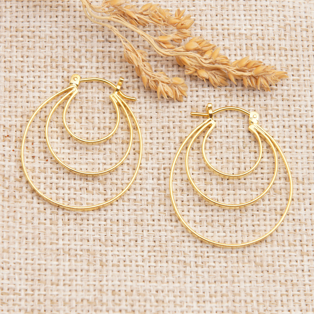 High-Polished Modern 18k Gold-Plated Hoop Earrings - Hypnotizing Victory