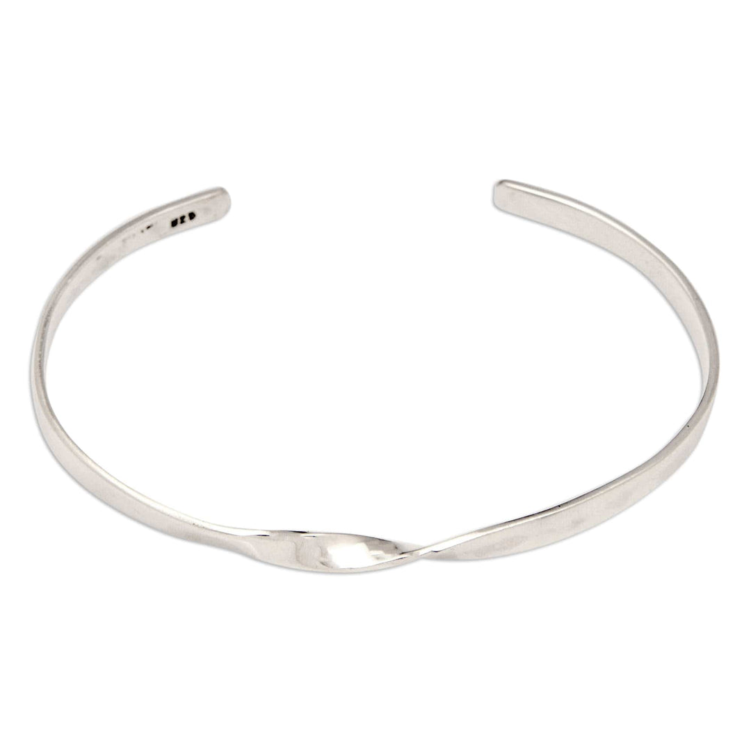 Modern Sterling Silver Cuff Bracelet in a High Polish Finish - Future Twists
