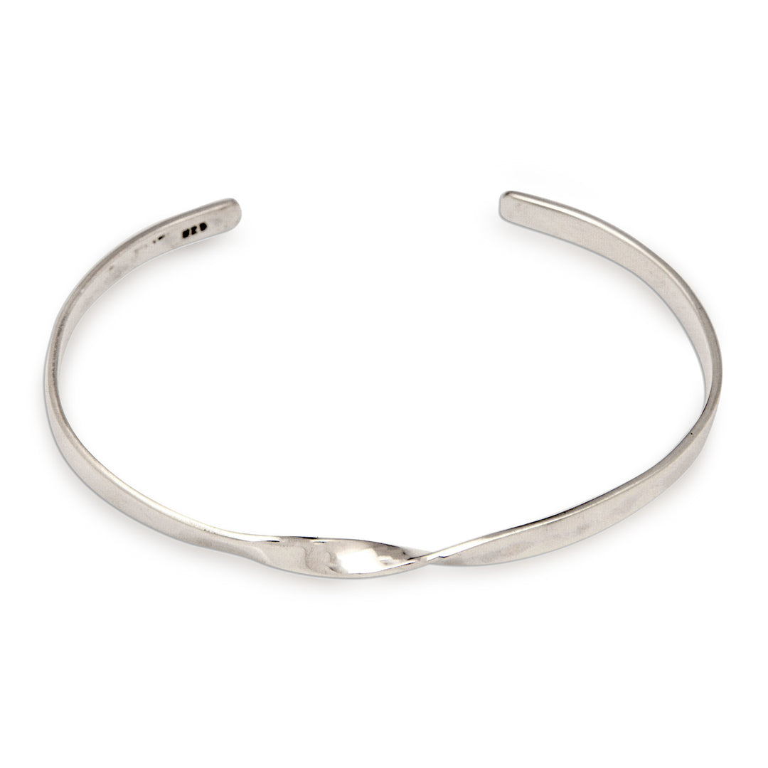Modern Sterling Silver Cuff Bracelet in a High Polish Finish - Life's Twist
