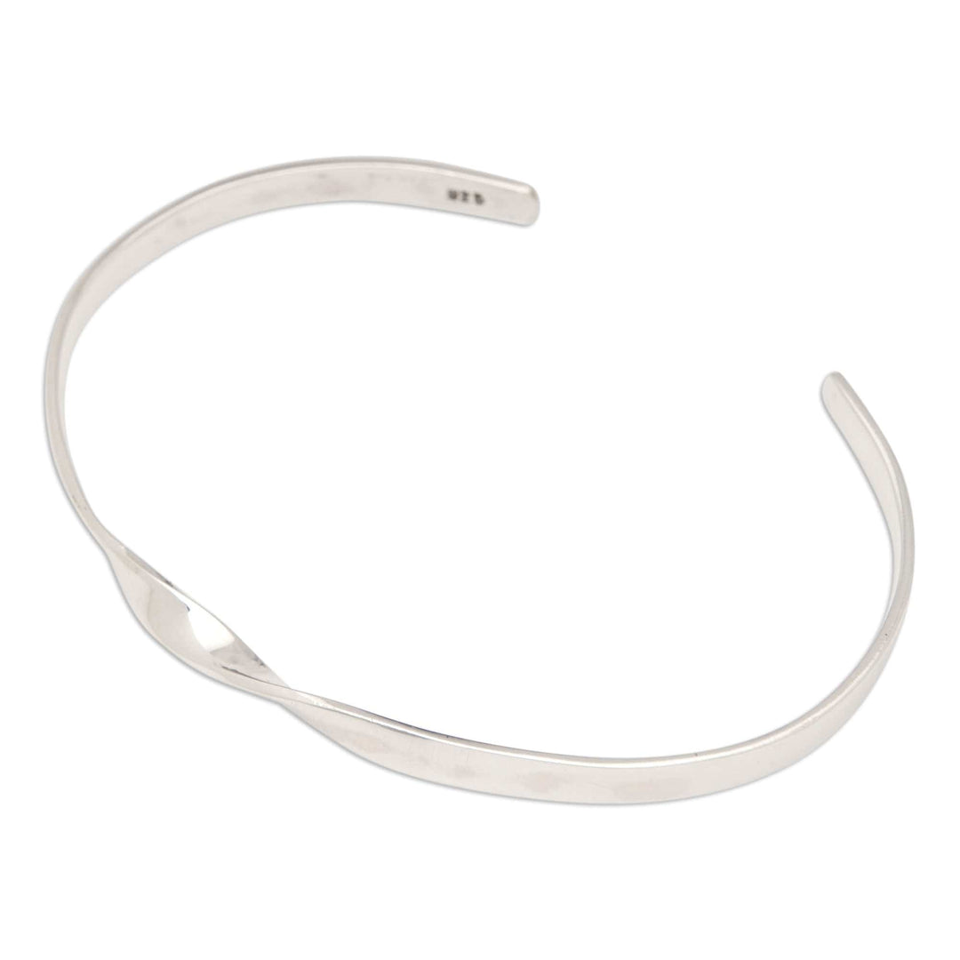 Modern Sterling Silver Cuff Bracelet in a High Polish Finish - Future Twists