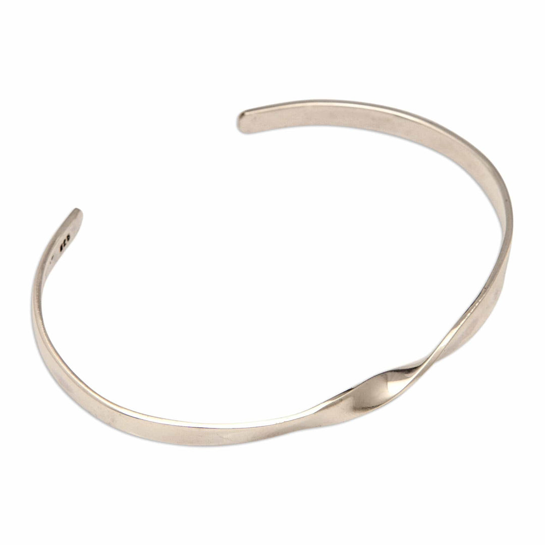 Modern Sterling Silver Cuff Bracelet in a High Polish Finish - Future Twists