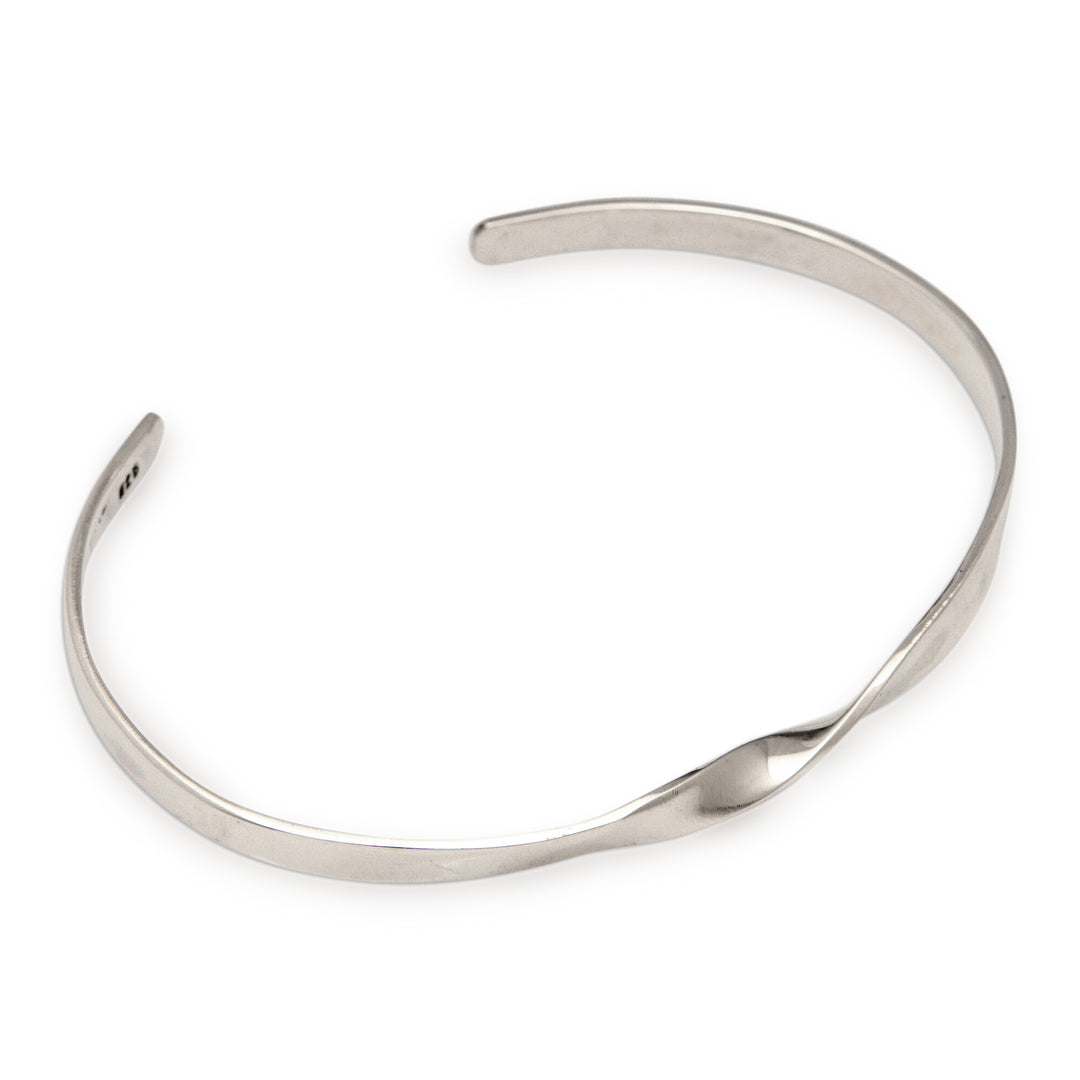 Modern Sterling Silver Cuff Bracelet in a High Polish Finish - Life's Twist