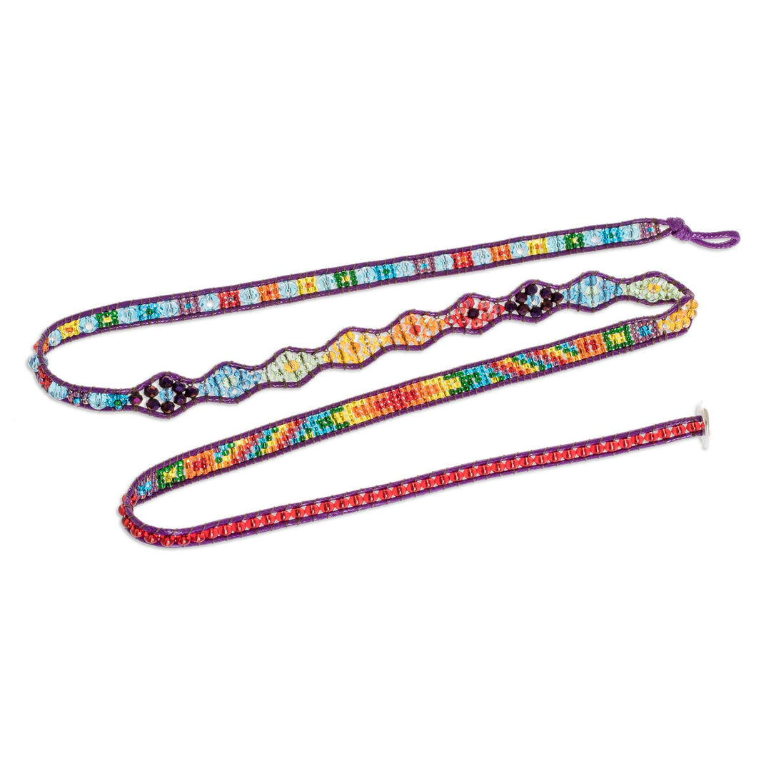 Handcrafted Beaded Positive Energy Long Wrap Bracelet - Radiant Hues of Joy