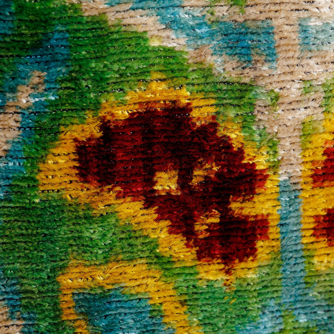 Pomegranate-Themed Green Silk Velvet Handle Bag - Green Adoration