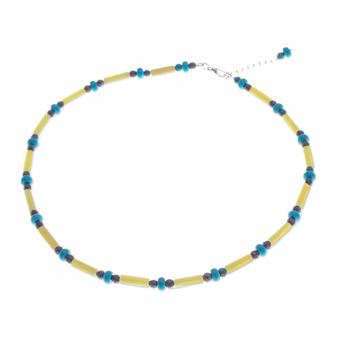 Lemon Quartz, Jasper and Howlite Beaded Necklace - Green Spells