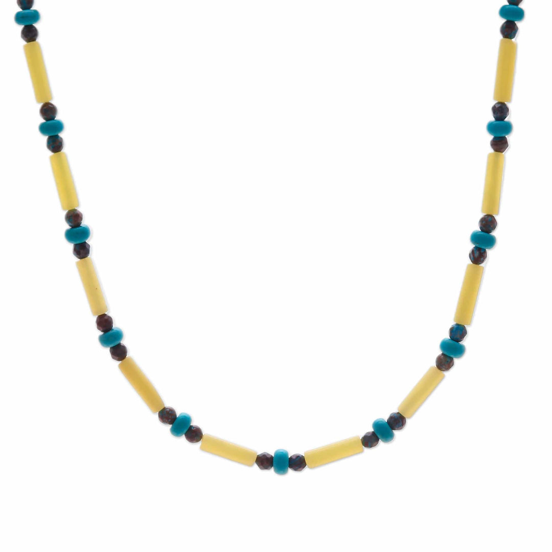 Lemon Quartz, Jasper and Howlite Beaded Necklace - Green Spells