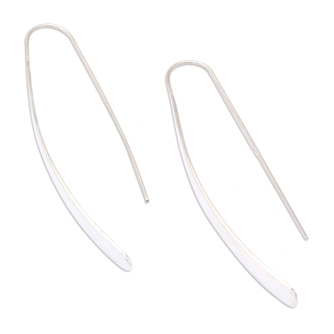 High-Polished Modern Sterling Silver Ear Climber Earrings - My Phantom