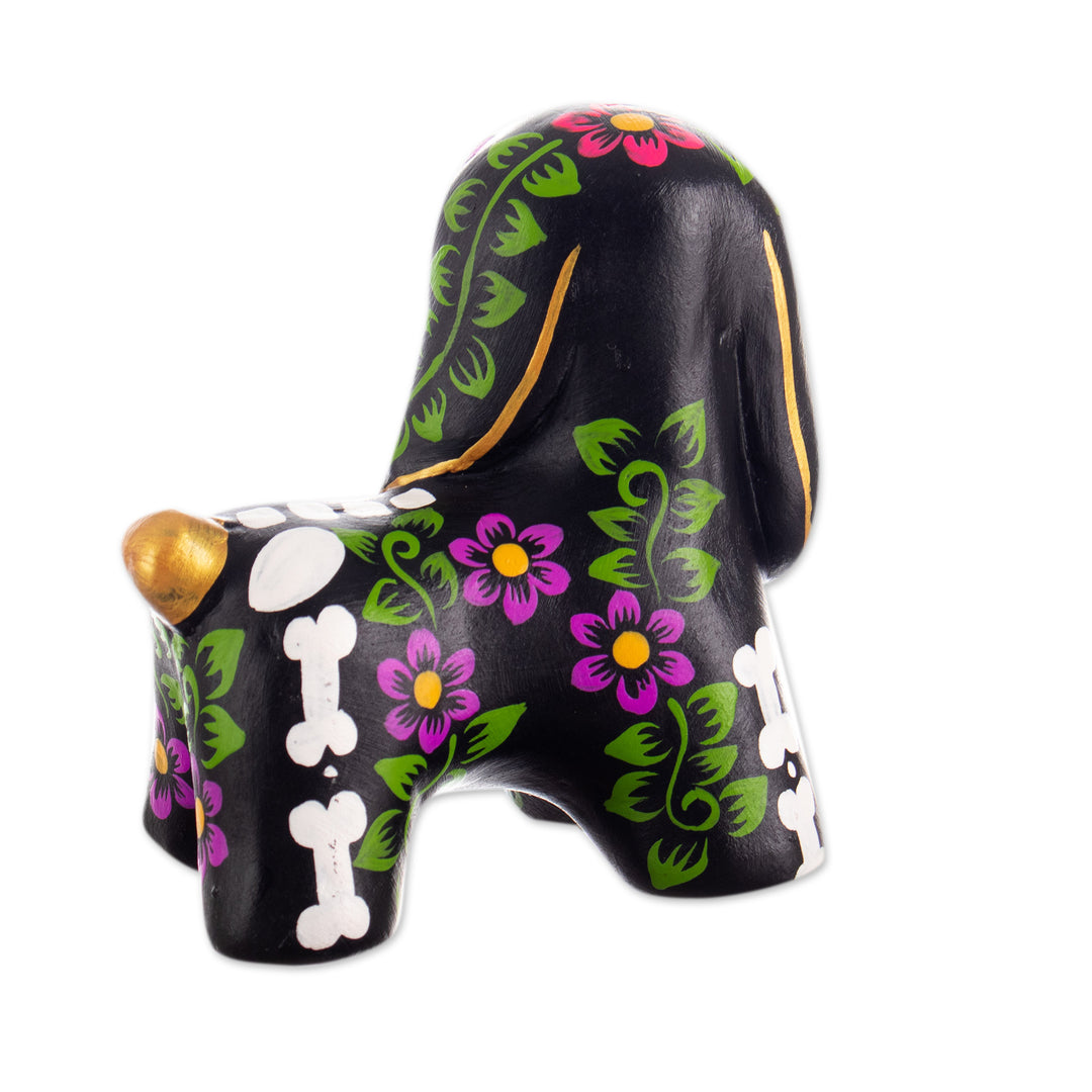 Hand-Painted Day of the Dead Dachshund Ceramic Sculpture - Forever Friend