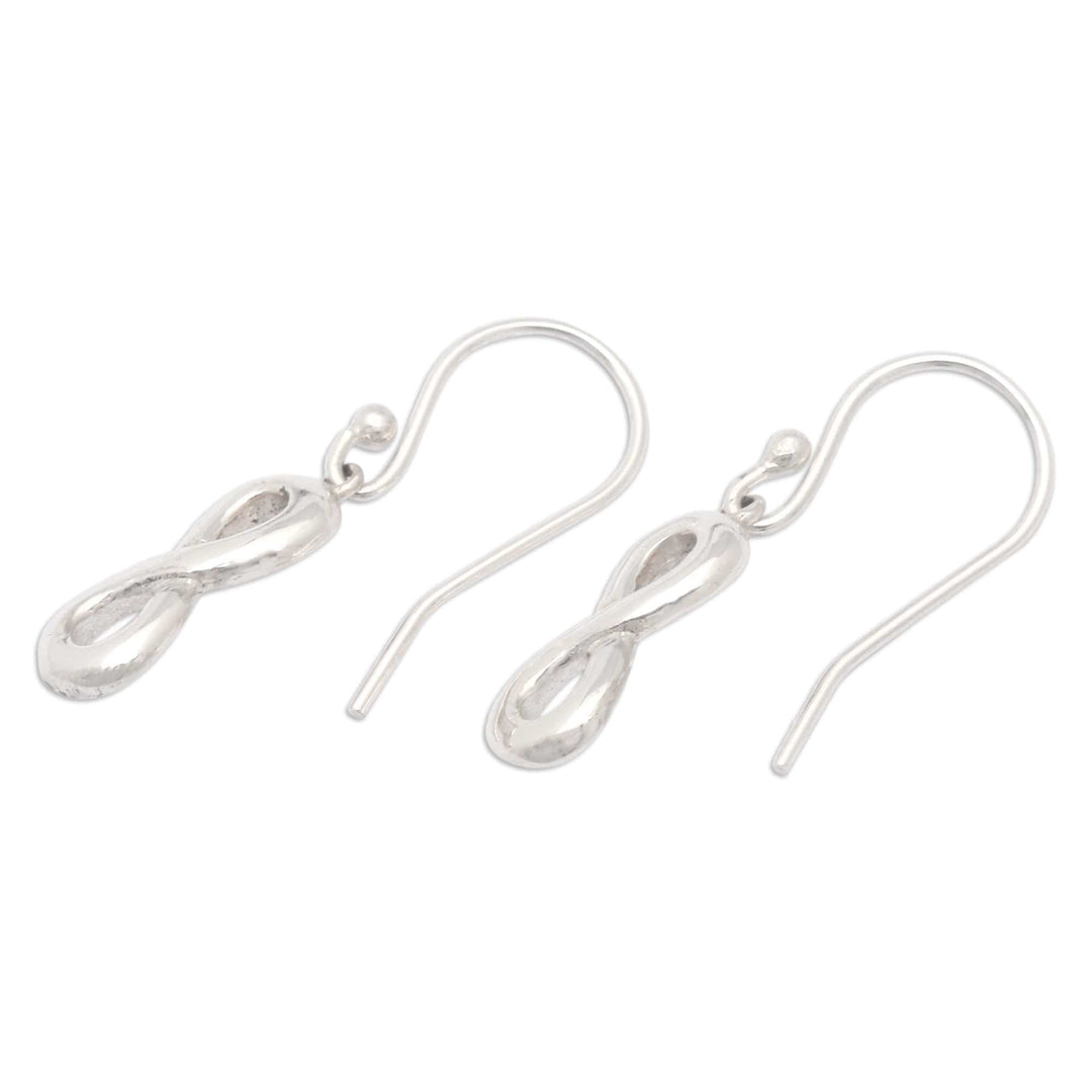 Modern Sterling Silver Dangle Earrings with Infinity Motif - Infinity Chic