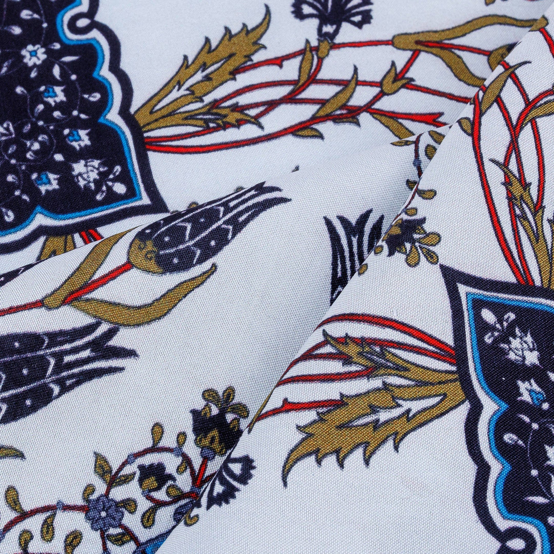Handwoven 100% Silk Vine and Floral-Themed Handkerchief - Chic Patterns