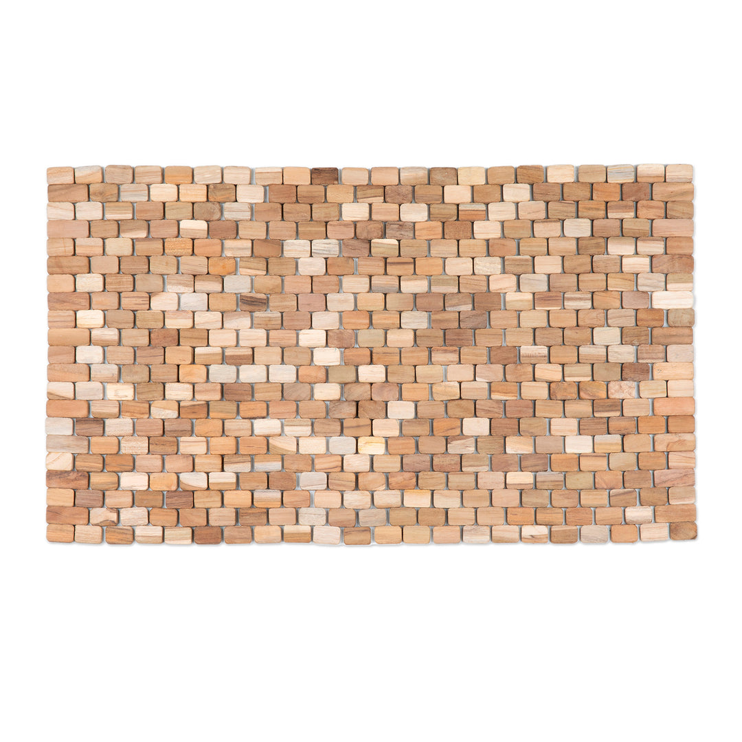 Handcrafted Minimalist Teak Wood Mat from Bali - The Pathway