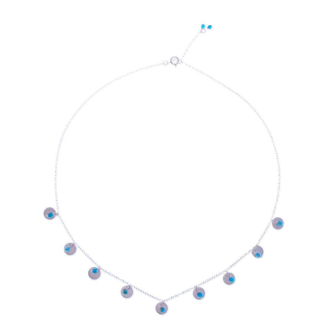 Matte Sterling Silver and Apatite Charm Necklace - Everyday Intellectual