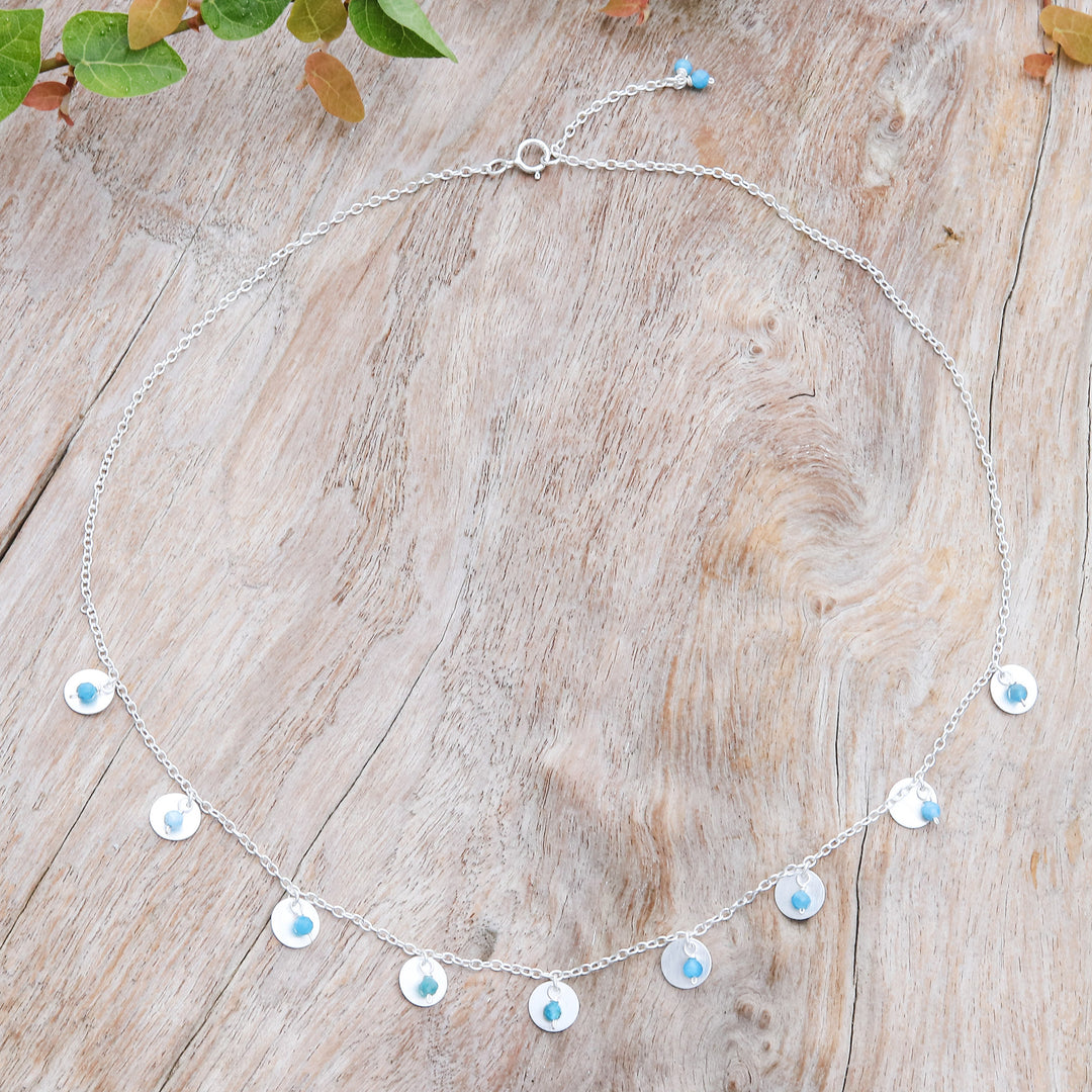 Matte Sterling Silver and Apatite Charm Necklace - Everyday Intellectual