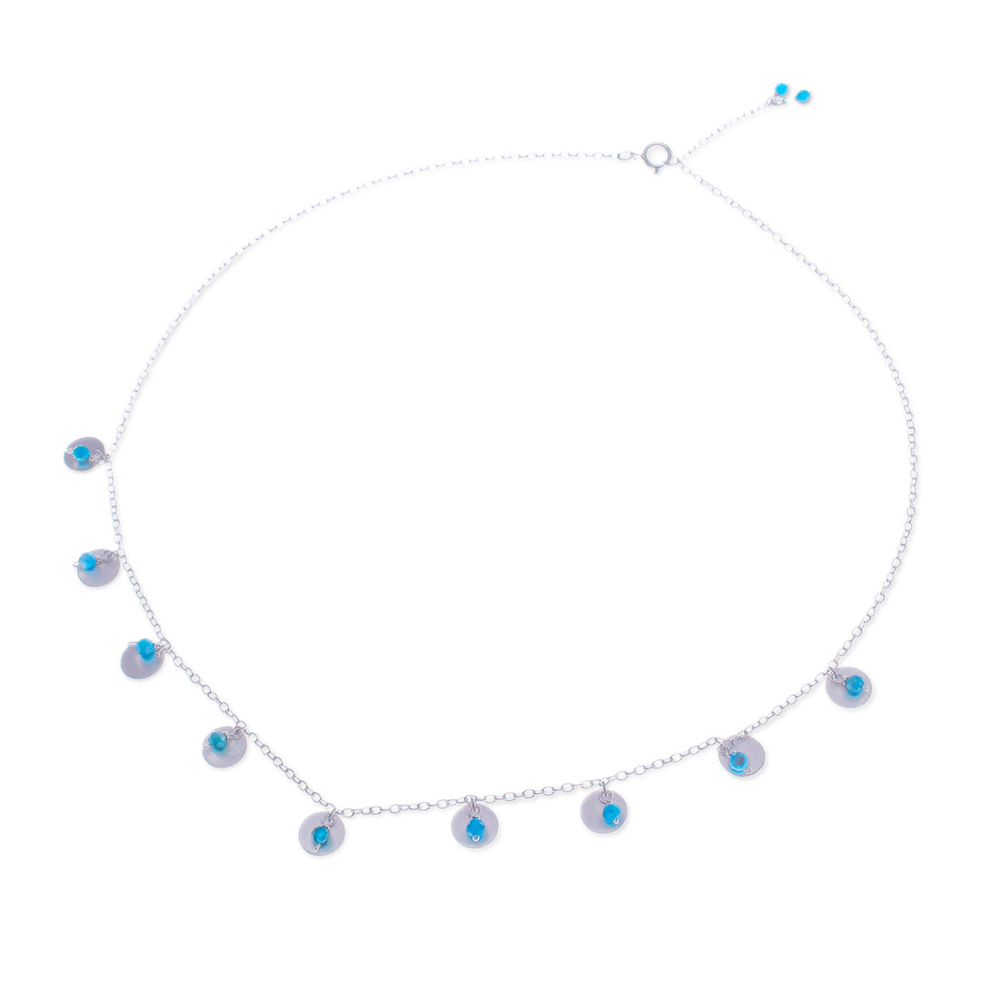 Matte Sterling Silver and Apatite Charm Necklace - Everyday Intellectual
