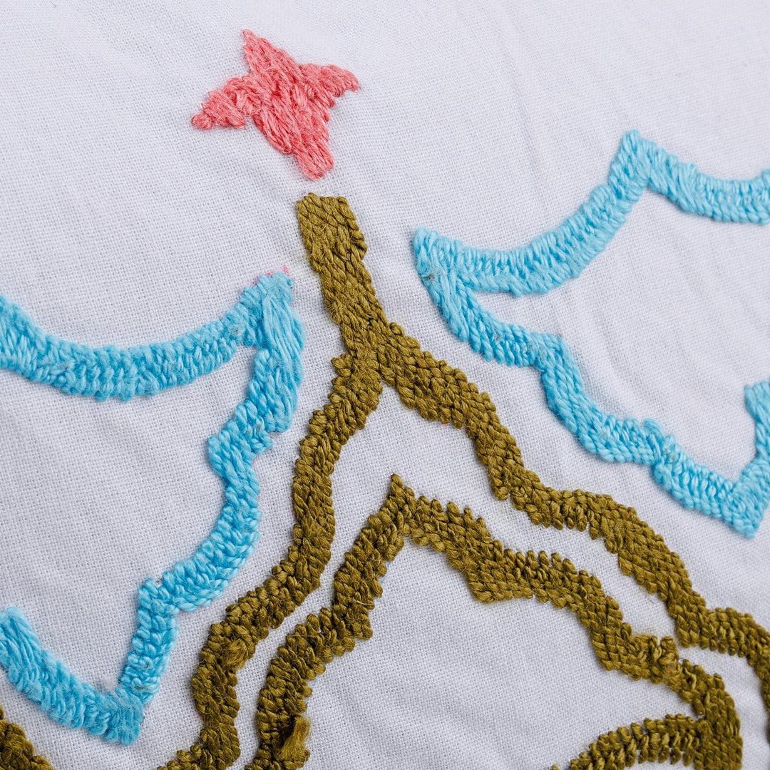 Traditional Tajik Embroidered Suzani Cotton Cushion Cover - Tajik Style