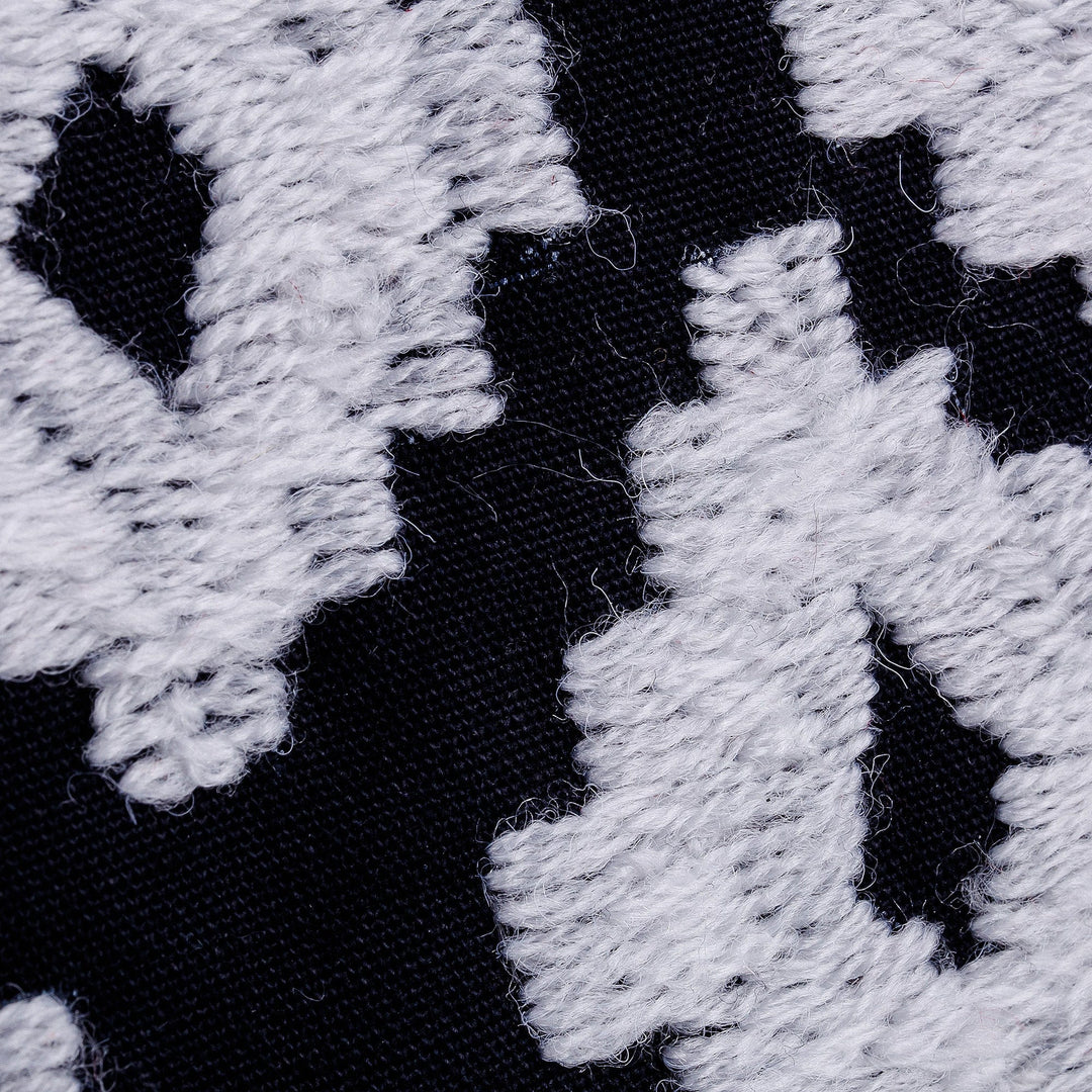 Black White Cotton Toiletry Case with Suzani Hand Embroidery - Glam Vibes