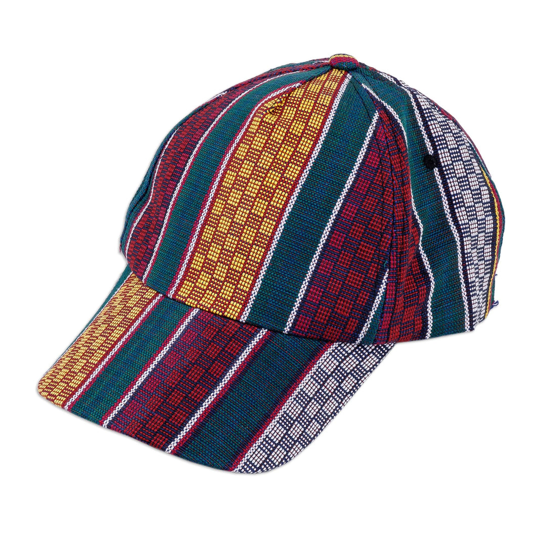 Handmade Janda Patterned Multicolor Cotton Baseball Cap - Intrepid Royal