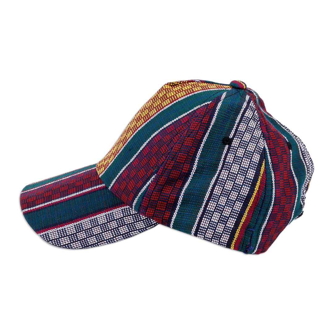 Handmade Janda Patterned Multicolor Cotton Baseball Cap - Intrepid Royal