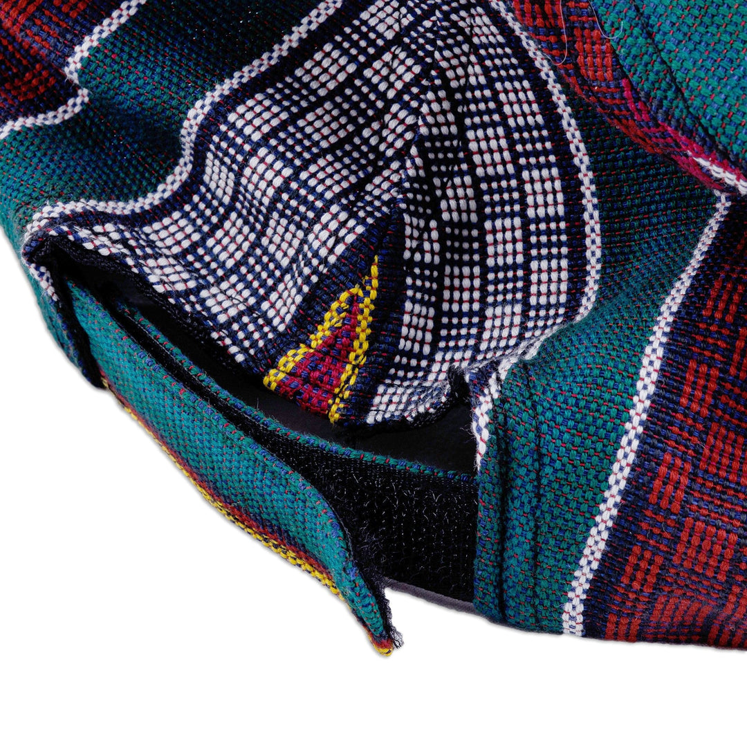 Handmade Janda Patterned Multicolor Cotton Baseball Cap - Intrepid Royal