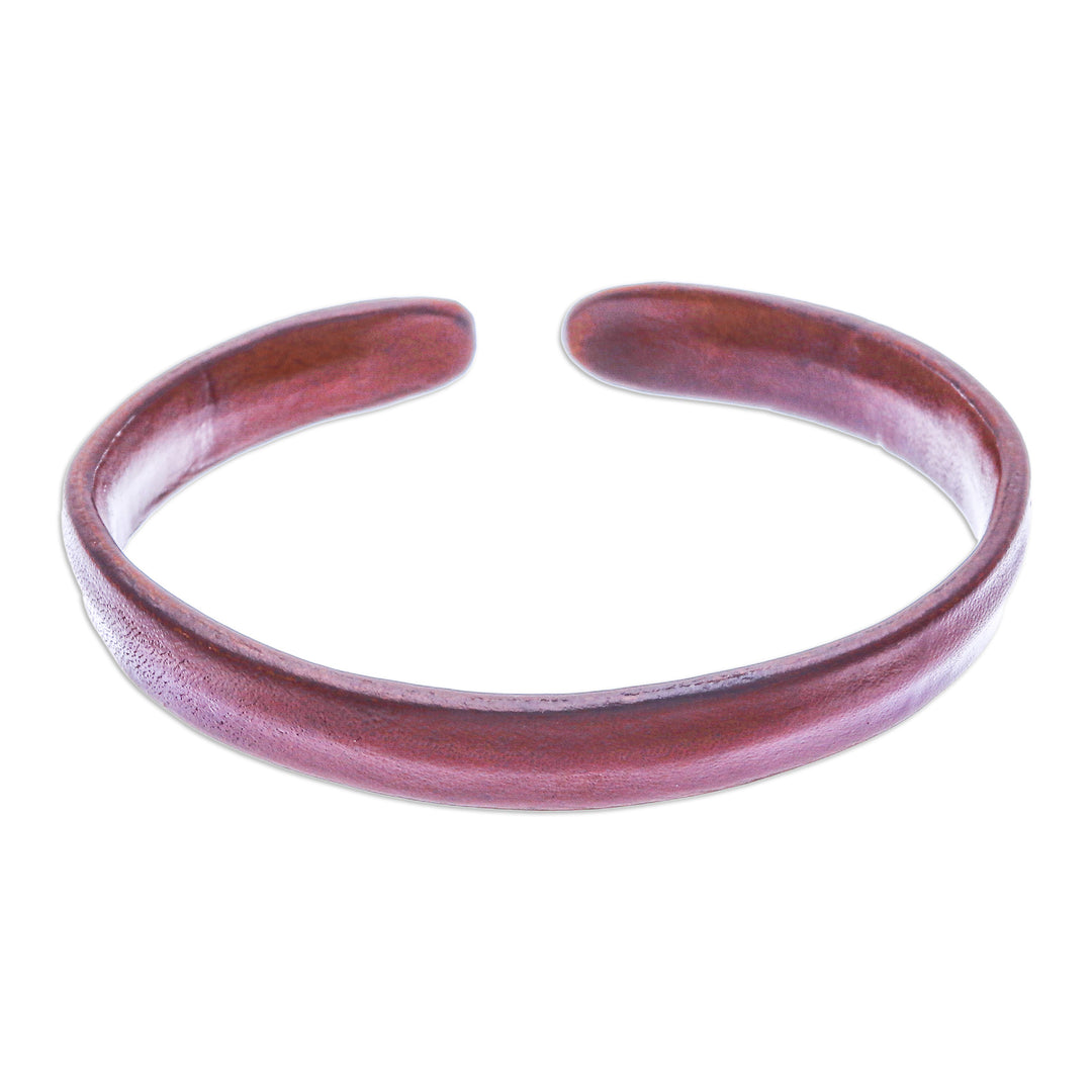 Handcrafted Modern Leather Cuff Bracelet in Brown - Simply Resilient