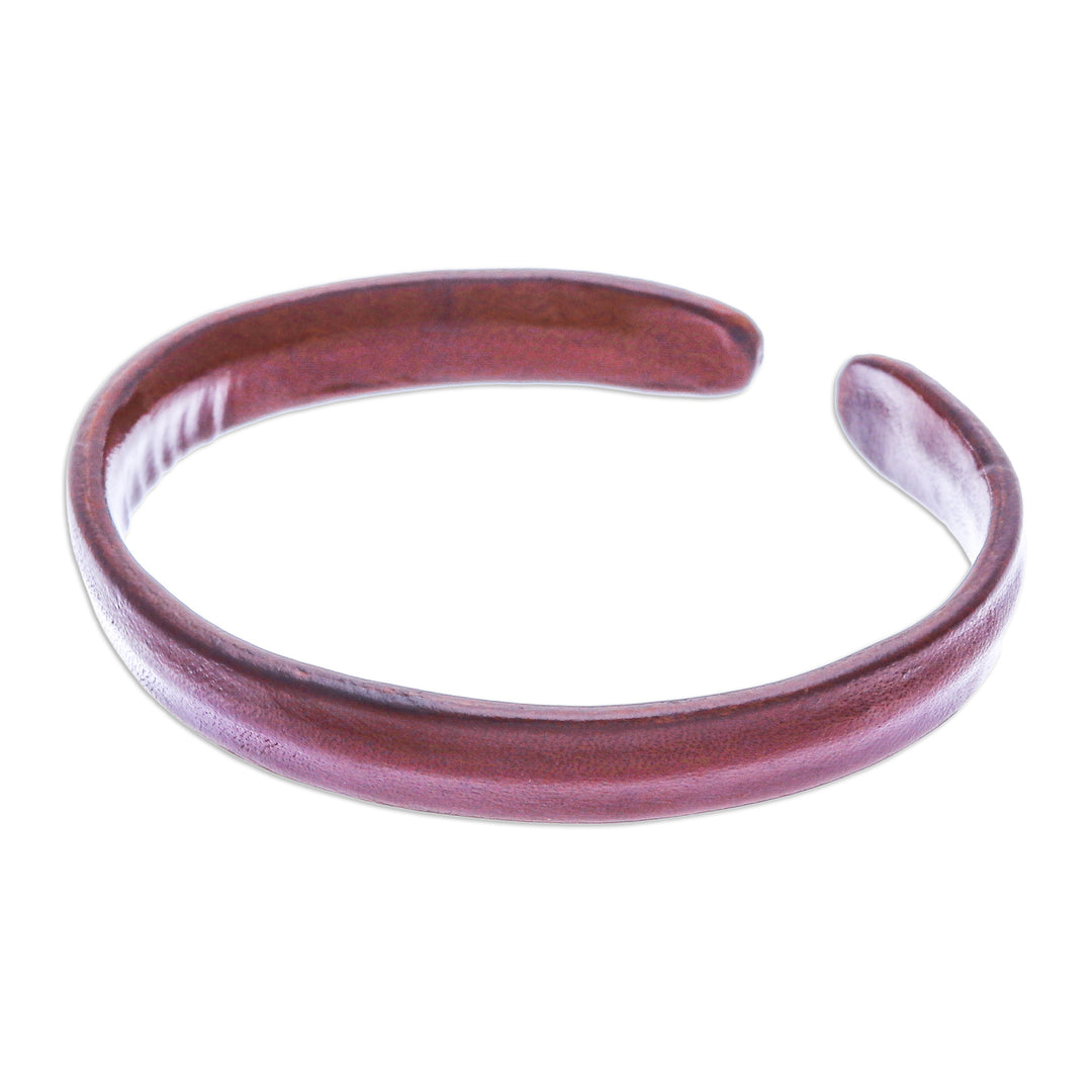 Handcrafted Modern Leather Cuff Bracelet in Brown - Simply Resilient
