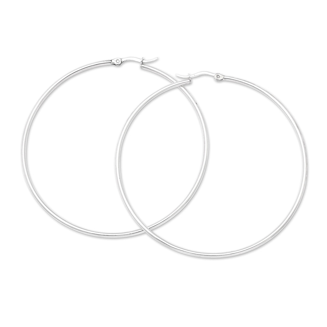 High-Polished Modern Round Sterling Silver Hoop Earrings - My Nimbus