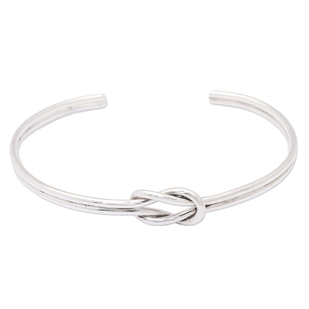 High-Polished Modern Sterling Silver Cuff Bracelet - Faithful Spirit