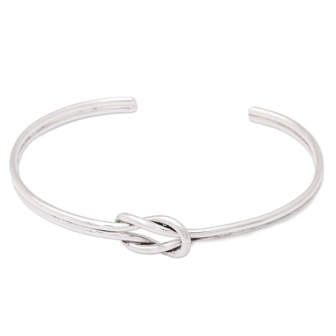 High-Polished Modern Sterling Silver Cuff Bracelet - Faithful Spirit
